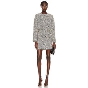 $328 Nanushka “Hiero” Zebra Print Dolman Mini Dress Small